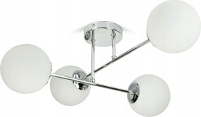 Mennyezeti lámpa Csillár Plafon Króm Üveg Fehér Gömbök Üveg W4 Led G9