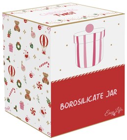 Karácsonyi Üveg cukorkatároló 9x9,5 cm díszdobozban Christmas Twist