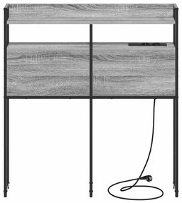 Fejtámla LED -es lámpákkal Szürke sonoma 100 cm Faanyag