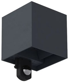 Brilagi - CUBE kültéri fali lámpa érzékelővel, LED/6W/230V, antracit