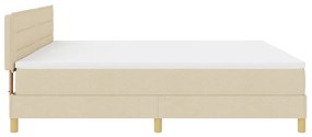 Box Spring Ágy Matraccal Krém 200x200 cm Szövet