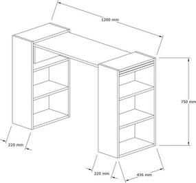 Handy Walnut and White íróasztal