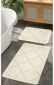 Krémszínű fürdőszobai kilépő szett 2 db-os 50x80 cm Cizgili – Foutastic