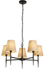 Searchlight 30690-5BK - Csillár láncon GOTHIC 5xE14/60W/230V fekete