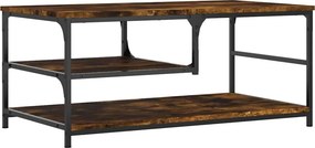 vidaXL füstös tölgy színű szerelt fa dohányzóasztal 90 x 49 x 40 cm
