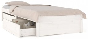 fehér ágykeret fiókokkal 90 x 190 cm (Single)