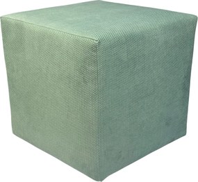 Négyzet alakú makalu puff finom plüss, menta mintával