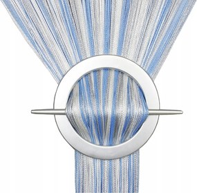 Függöny Spagetti Függöny kész makró 150x160 cm magas fehér kék szürke