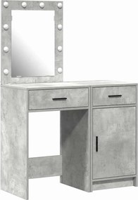 vidaXL Öltözködőasztal fiókkal 2 pcs Szürke 50 x 41 x 135 cm Faanyag