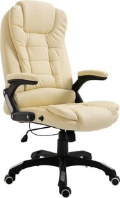 vidaXL krémszínű műbőr irodaszék