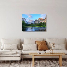 Egy vad hegyi táj képe (üvegen) (70x50 cm)