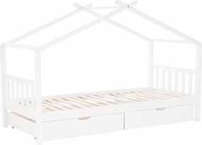 Ágy 2 konténerrál, fehér, ELISIA