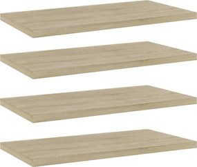 vidaXL 4 db sonoma tölgy színű szerelt fa könyvespolc 40 x 20 x 1,5 cm