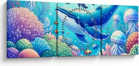 Kép – Víz alatti világ (órával) (90x30 cm)