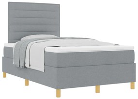 Box Spring Ágy Matraccal Világosszürke 120x200 cm Szövet