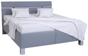 ALIS 180x200 cm világosszürke kárpitozott ágy matraccal és tárolóhellyel