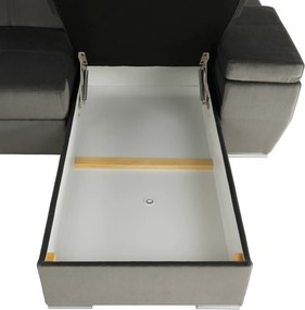 Ülőgarnitúra, szürkésbarna taupe, jobbos, LAMORA U