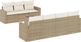 vidaXL 8 részes bézs polyrattan kerti ülőgarnitúra párnával