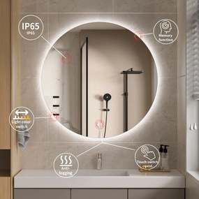 Led tükör 70 cm fűtési funkcióval