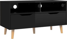 vidaXL magasfényű fekete szerelt fa TV-szekrény 90 x 40 x 48,5 cm