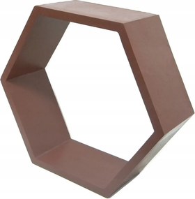 Fa Polc Méhsejt Hexagon Barna