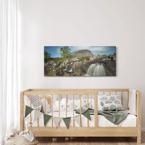 Vízesések és hegyek képe (120x50 cm)