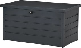 Outsunny Kültéri Tároló Fiók 311L Acél Tároló Trunk Kulccsal és Pneumatikus Pistonokkal Kerthez, Teraszhoz, Pádhoz 120x62x62 cm Sötét Szürke | Aosom