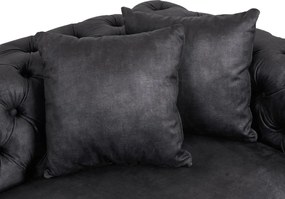 Sofa SORRENTO 3S Trzyosobowa Czarna Welurowa