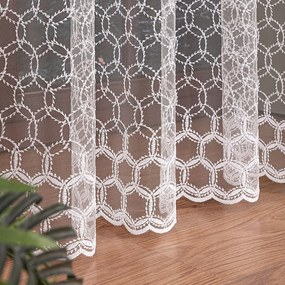 Függöny méteráru 280cm háló hímzett kör mintás finom hímzés 0,5m