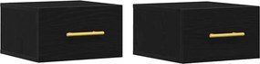 vidaXL Éjjeliszekrény 2 pcs Fekete tölgy 35 x 35 x 20 cm Faanyag