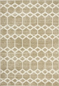 133x190 cm Rombusz Méhsejt Szőnyeg Bézs Krém