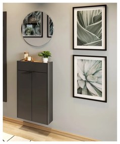 Antracitszürke-natúr színű előszoba bútor Ameca – Germania