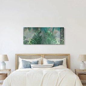 Kép - Beton textúra levelekkel (120x50 cm)