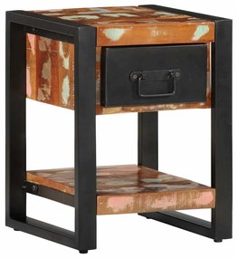 Éjjeli szekrény Többszínű 35x34x45 cm Tömör fa újrahasznosított