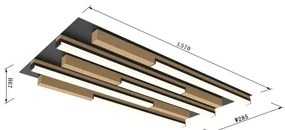 Wofi 9031-506S - PALERMO LED 34W 230V dimmelhető fa mennyezeti lámpa