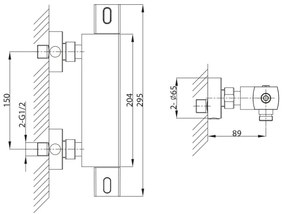 Sapho - MIXONA termosztátos zuhanycsaptelep, fényes króm