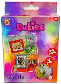 Állatos Cutiez hologrammos mini puzzle 35 db-os