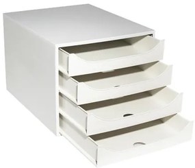 Irattároló, műanyag, 4 fiókos, EXACOMPTA Ecobox Office, szürke-szürke (EX228606D)