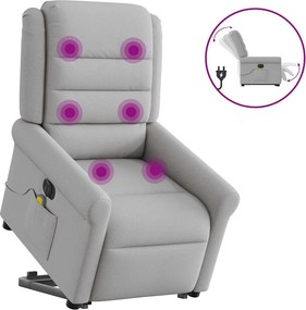 vidaXL Elektromos álló masszázsfotel felhőszürke szövet