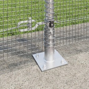 Horganyzott Drótháló Kerítés 7 Flancos Oszloppal 1,2 x 10 m Horganyzott acél
