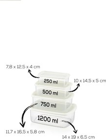 Ételtároló doboz készlet 4 x 3 db