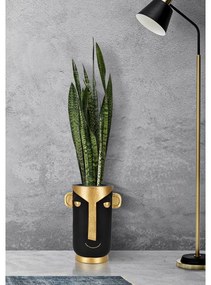 Fekete-aranyszínű magas poligyanta váza 40 cm Tribal – Mauro Ferretti