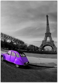 Poszterek 70x100 Lila autó Párizsban