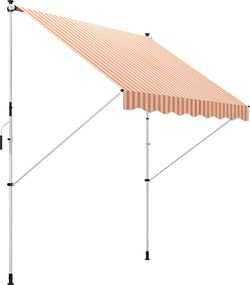 Outsunny Összecsukható Kézi Napernyő 3x1.5 m Kültéri Terasz Rolós Napernyő Magasságában Állítható Crank 170-280 cm Fúrás Nélkül Balkorra Kertbe Naranc