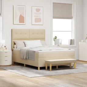 Boxspring Ăgy Matrac & Pad KrĂ©m 160x200 cm Szövet