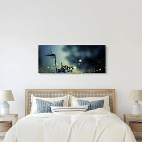 Kép - szitakötő a csillogó éjszakában (120x50 cm)