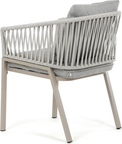 Kerti szék, fém, polyrattan, bézs, AZC-S1430 CRM