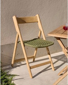 Zöld-natúr színű tömörfa kerti szék Dandara – Kave Home