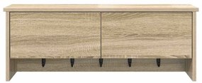 Fali Kabáthorog polcokkal sonoma tölgy 80 x 20 x 30 cm Faanyag