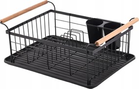 Edényszárító Fekete Porszórt Acél Csepegtető Laveo